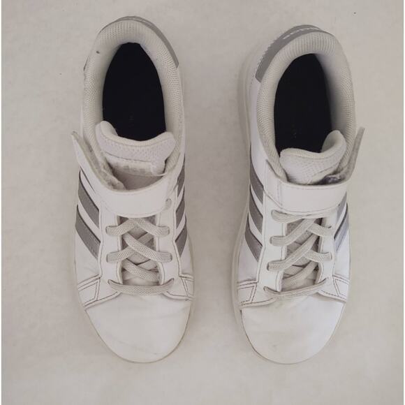 Adidas Grand Court 2.0 Shoes -White / Matte Silver - Kids - US Size 2.5 - Picture 10 of 16